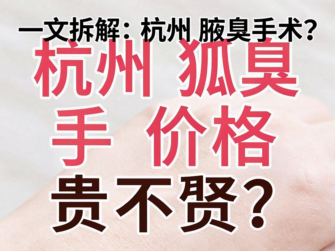 杭州狐臭手术价格贵不贵?一文拆解杭州腋臭手术的价与值 杭州狐臭手术价格贵不贵?一文拆解杭州腋臭手术的价与值