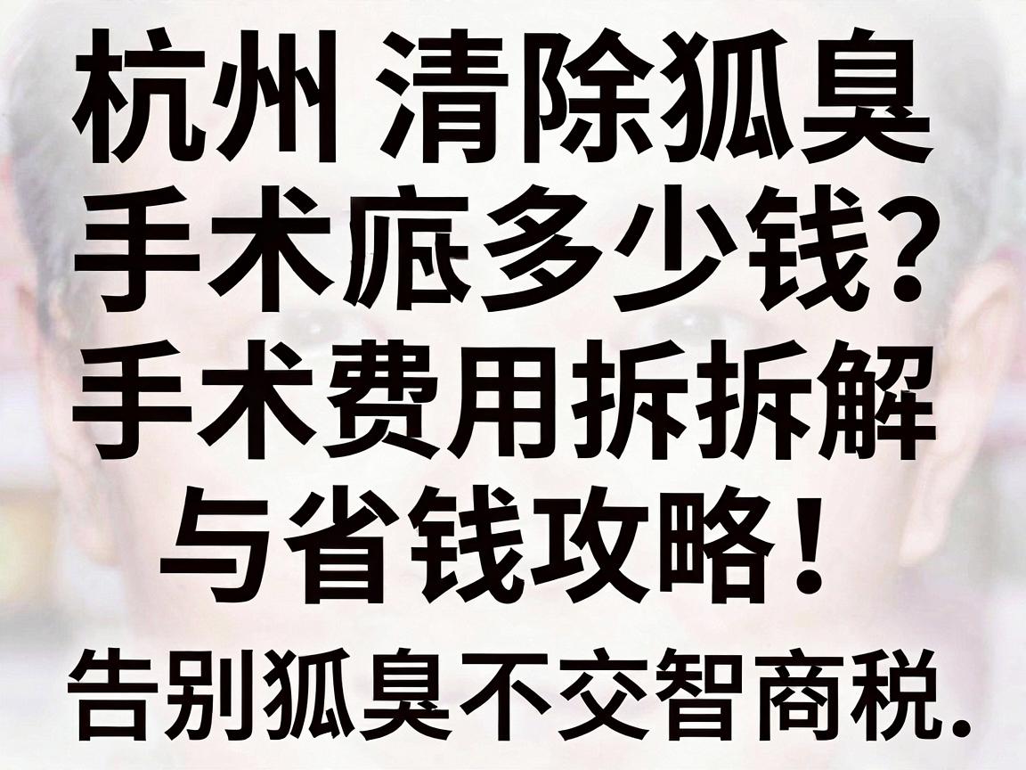 杭州清除狐臭手术多少钱?手术费用拆解与省钱攻略,告别狐臭不交智商税
开始) 杭州清除狐臭手术多少钱?手术费用拆解与省钱攻略,告别狐臭不交智商税
开始)