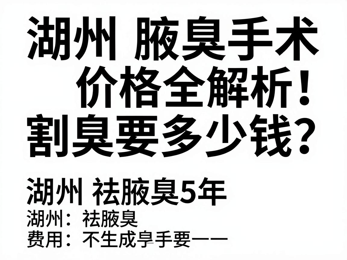 湖州割腋臭要多少钱?2025年湖州腋臭手术价格全解析,附湖州祛腋臭费用明细 湖州割腋臭要多少钱?2025年湖州腋臭手术价格全解析,附湖州祛腋臭费用明细