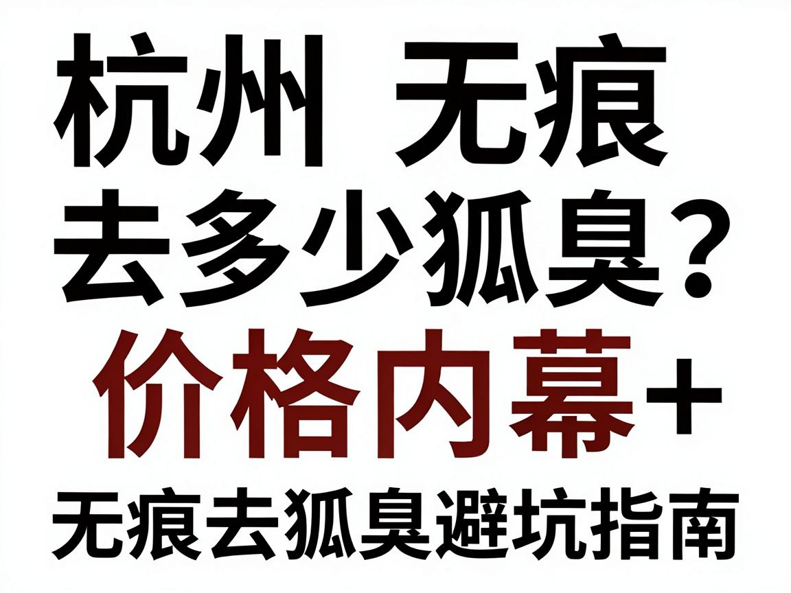 杭州无痕去狐臭多少钱？价格内幕+无痕去狐臭避坑指南