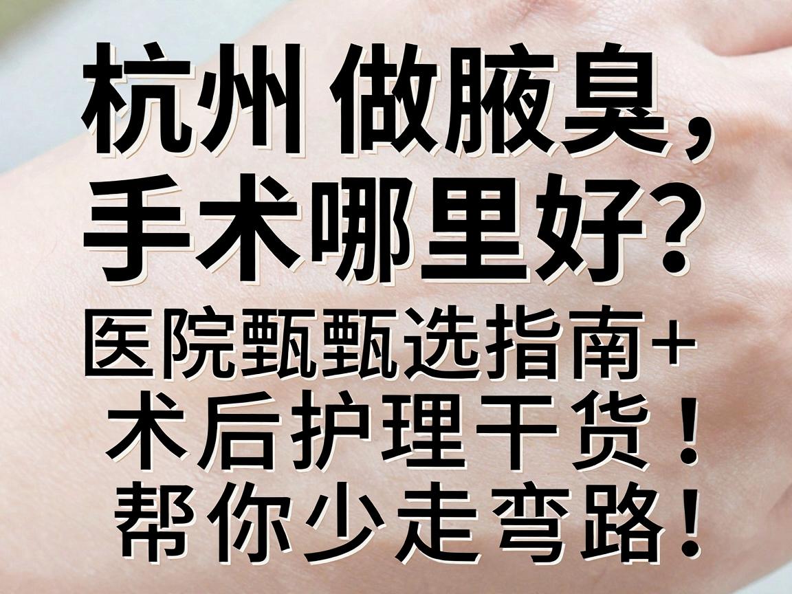杭州做腋臭手术哪里好?这份医院甄选指南+术后护理干货,帮你少走弯路 杭州做腋臭手术哪里好?这份医院甄选指南+术后护理干货,帮你少走弯路